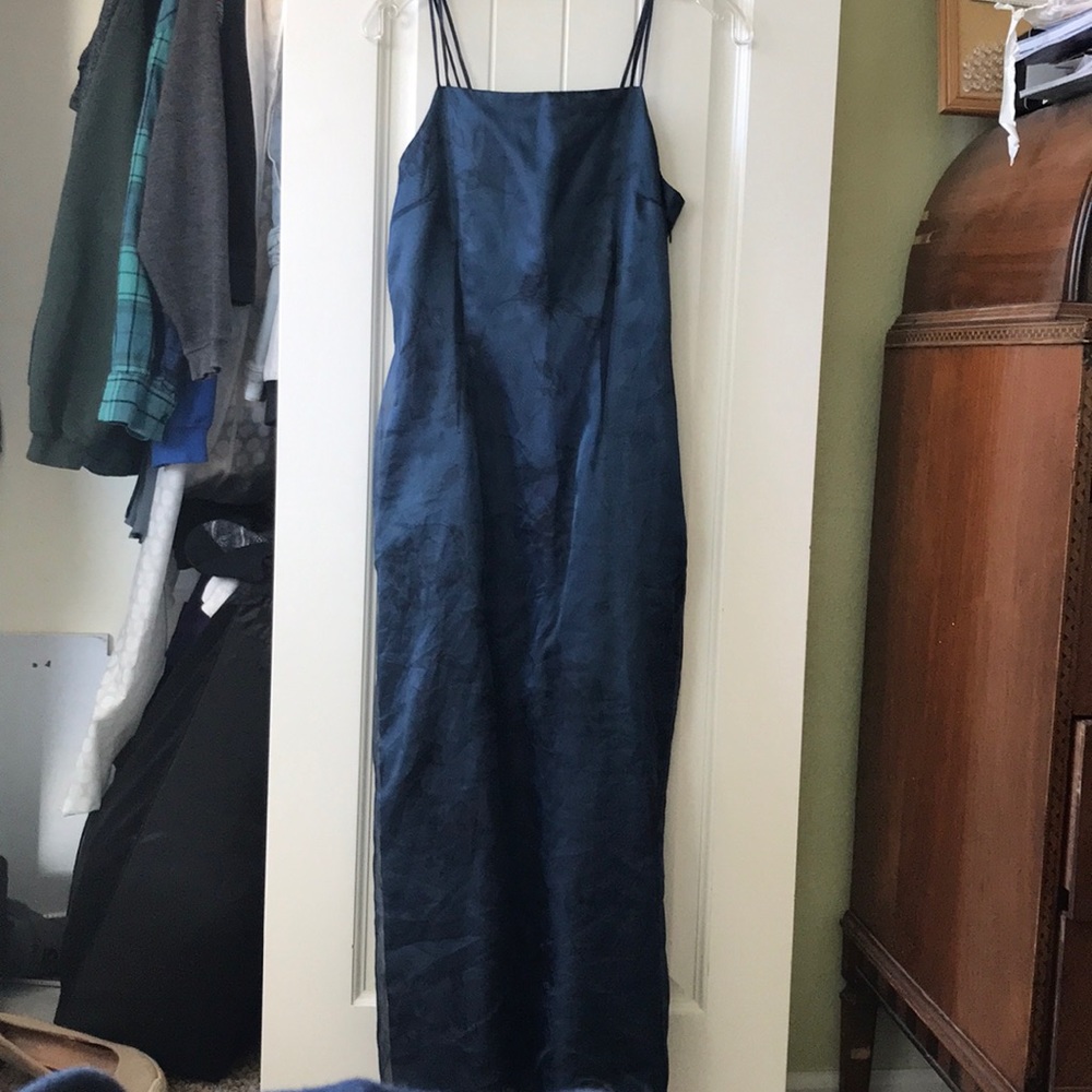 Petite sophisticate midnight blue shadow dress